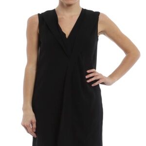 Alexander McQueen Black Overlapping pleated cocktail dress size 36
